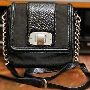 Authentic Donna Karan New York Monogram Genuine Leather Crossbody